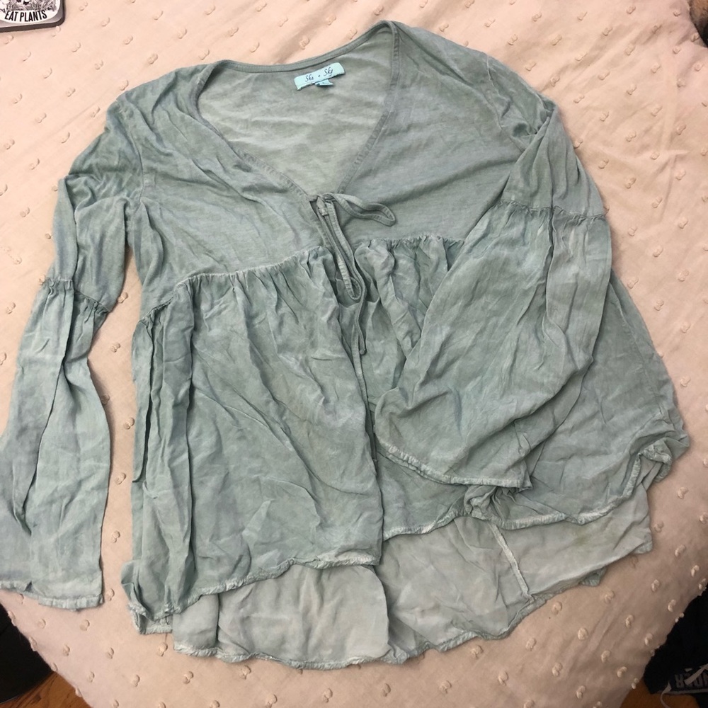 She & Sky flouncy blouse